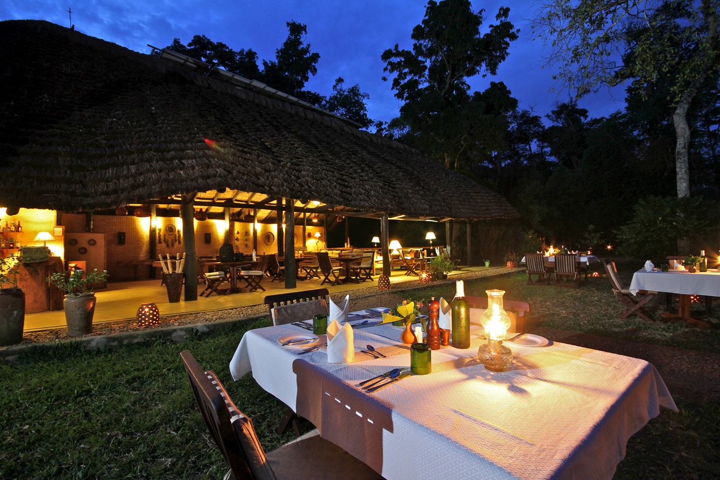 Dinner time at a lodge